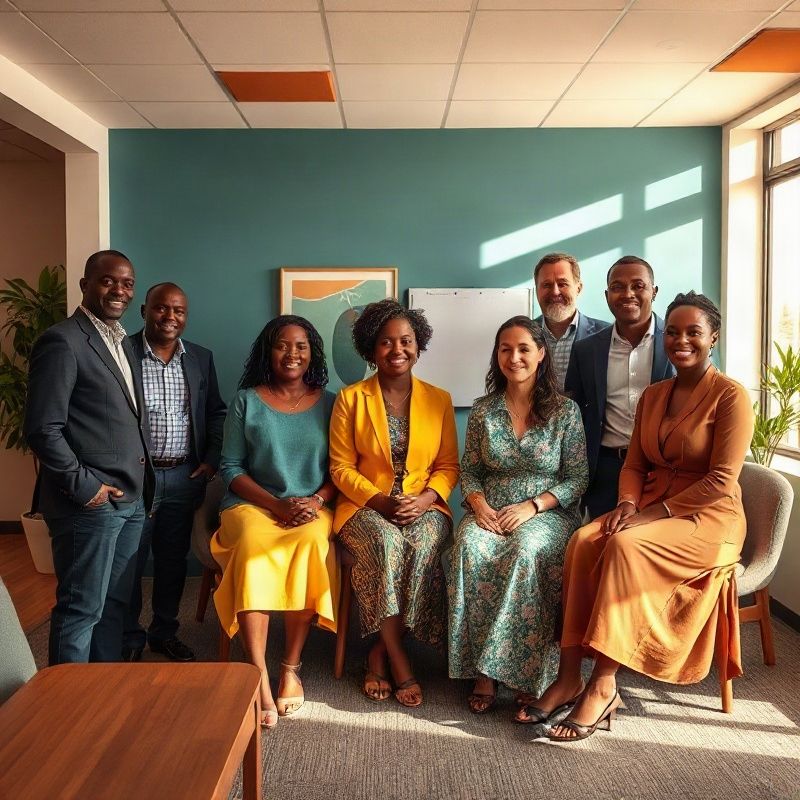 The Sunriseatlasq team of nine inside their Kisumu office